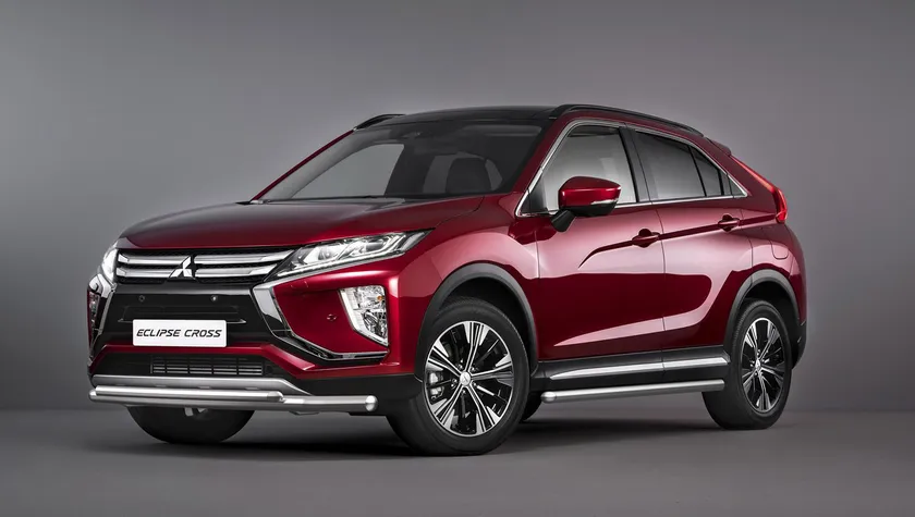 Защита Rival переднего бампера d57+d42 для Mitsubishi Eclipse Cross I 2018-2020