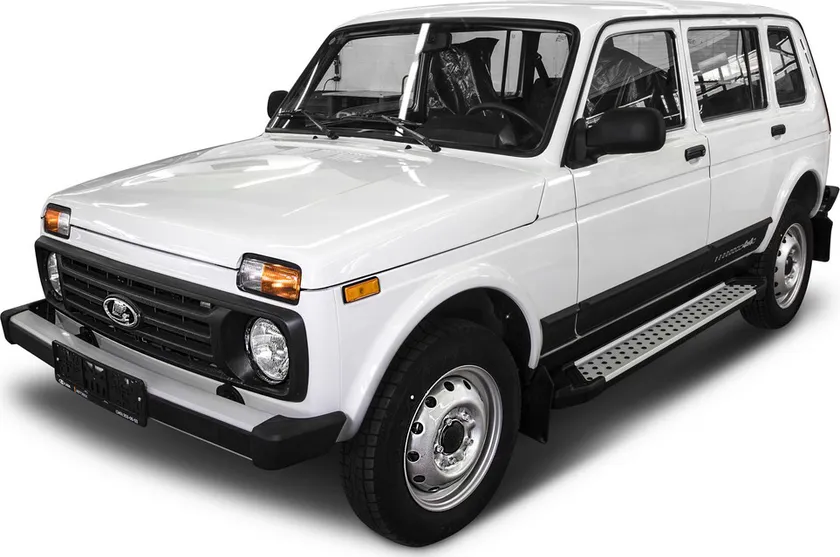 Пороги алюминиевые Rival Bmw-Style круги для Lada 4x4 2131 внедорожник 5-дв