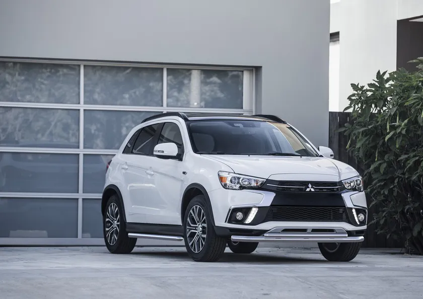 Защита Rival переднего бампера d57+d42 для Mitsubishi ASX I рестайлинг 2017-2020