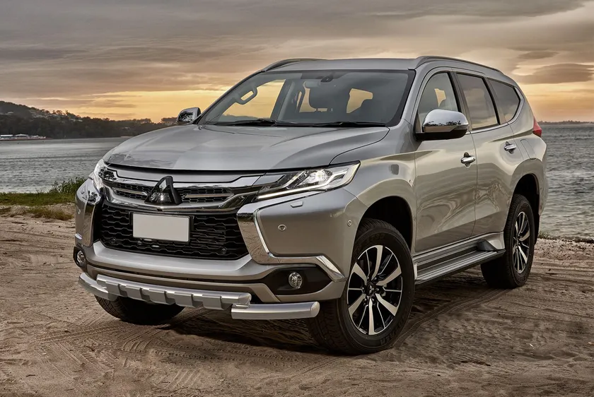 Защита Rival переднего бампера d76+d57 с профильной защитой картера для Mitsubishi Pajero Sport III 2016-2020