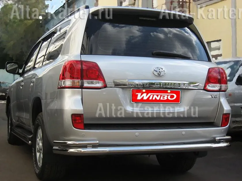 Защита Winbo заднего бампера d76/38 с уголками для Toyota Land Cruiser 200 2007-2012