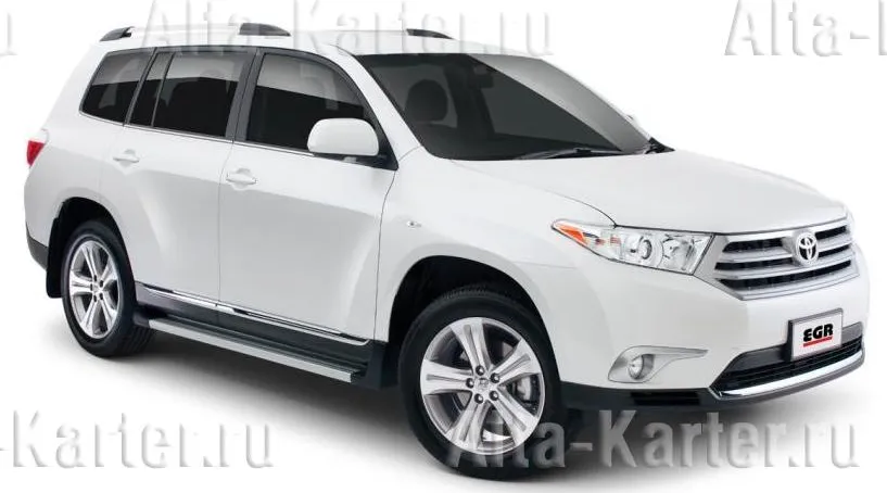 Пороги алюминиевые EGR для Toyota Highlander II 2010-2014