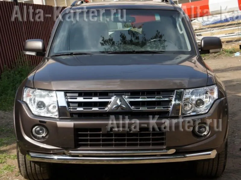 Защита City Guard переднего бампера двойная d76+43 для Mitsubishi Pajero IV V80 2011-2020