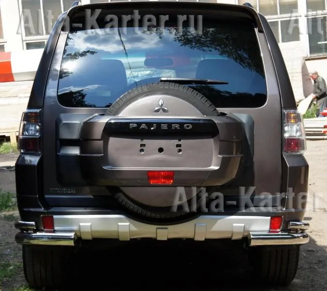 Защита City Guard заднего бампера угловая d76+43 для Mitsubishi Pajero IV V80 2011-2020