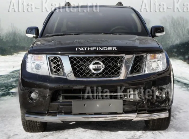 Защита City Guard переднего бампера d76 (с изломом) для Nissan Pathfinder R51 2010-2014