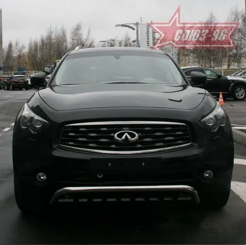 Кенгурятник Союз-96 мини d60 низкий с нижней защитой для Infiniti FX 35/50 2008-2020