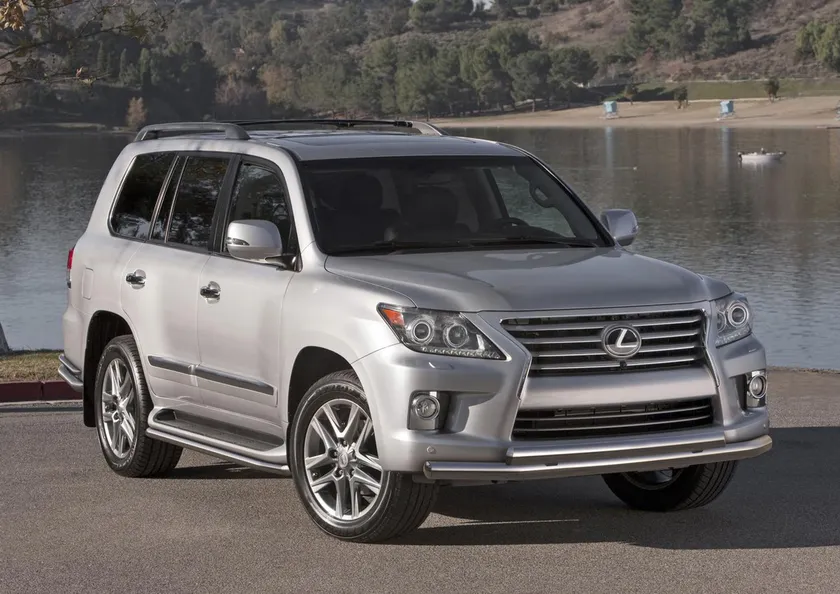 Защита Rival переднего бампера d76+75x42 овал для Lexus LX III рестайлинг 2012-2015