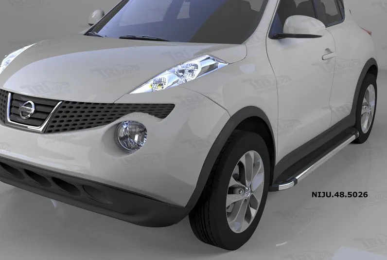 Пороги алюминиевые Corund для Nissan Juke 2011-2020