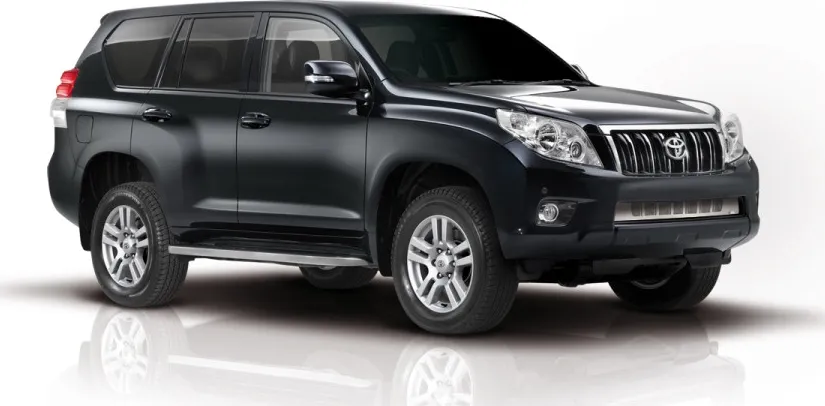 Решётка Groender в передний бампер, вертикальные полосы с сеткой для Toyota Land Cruiser Prado 150 2009-2013