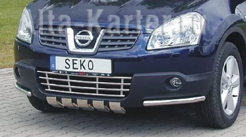 Решётка Seko в передний бампер d 16 мм Nissan Qashqai I 2007-2009