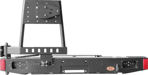 Бампер силовой OJ задний с площадкой лебёдки и левой калиткой под запаску для УАЗ Hunter 2003-2020