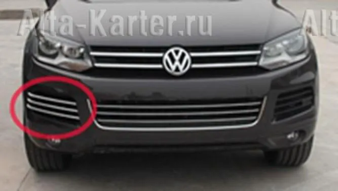 Накладки Noble на передний бампер для Volkswagen Touareg II 2010-2014