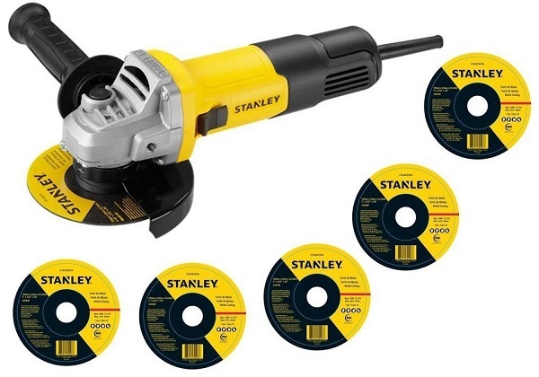 Угловая шлифовальная машина + 5 отрезных круга STANLEY SG7125D