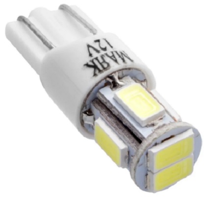 Лампа светодиодная Маяк 24T10-W\6SMD 24v t10 6smd (5630) w2,1x9,5d white