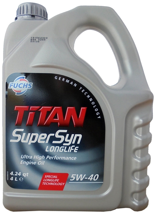 Масло моторное синтетическое Fuchs 601236655 TITAN SUPERSYN LONGLIFE 5W-40, 4л