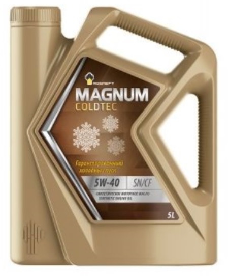 Масло моторное синтетическое Роснефть 40813850 RN Magnum Coldtec 5W-40, 5л