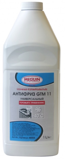 Жидкость охлаждающая Meguin 48004 Universal Kuhlerfrostschutz GTM 11, синяя, 1л