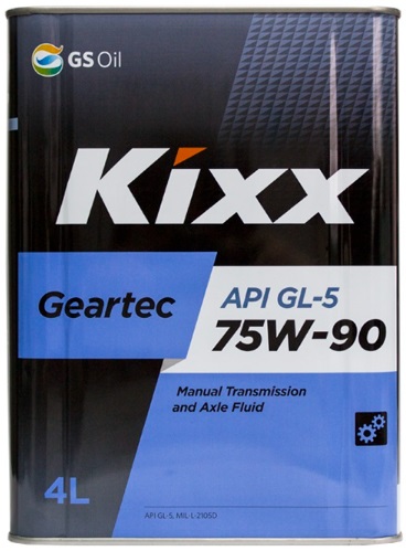 Масло трансмиссионное полусинтетическое Kixx L296244TE1 GEARTEC GL-5 75W-90, 4л