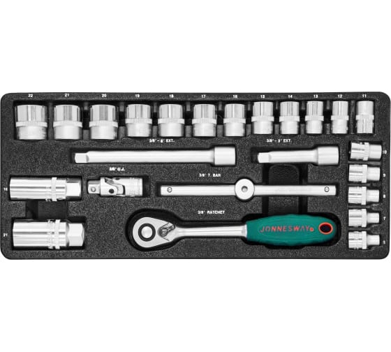 Набор торцевых головок Jonnesway S04H3125S (3/8, 6-22 мм)