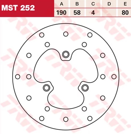 Диск тормозной передний ATALA 50 HACKER, BENELLI 50 NAKED, 49150 RR, GP, 49150 SPORT TRW MST 252, D=190 мм