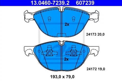 Колодки тормозные дисковые BMW X5, X6 Ate 13.0460-7239.2 