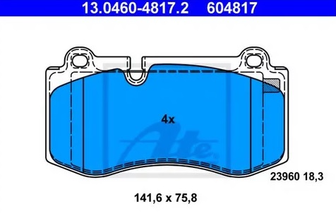 Колодки тормозные дисковые передние MERCEDES CL Ate 13.0460-4817.2