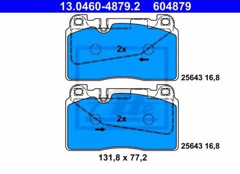 Колодки тормозные дисковые передние AUDI A6, PORSCHE Macan Ate 13.0460-4879.2