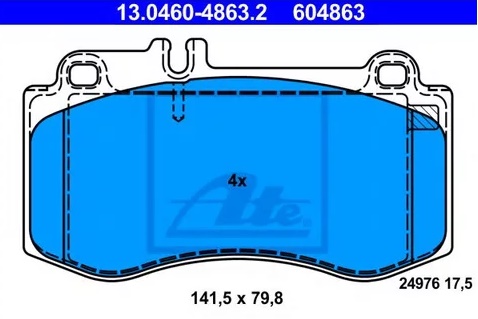 Колодки тормозные дисковые передние MERCEDES-BENZ CLS Ate 13.0460-4863.2