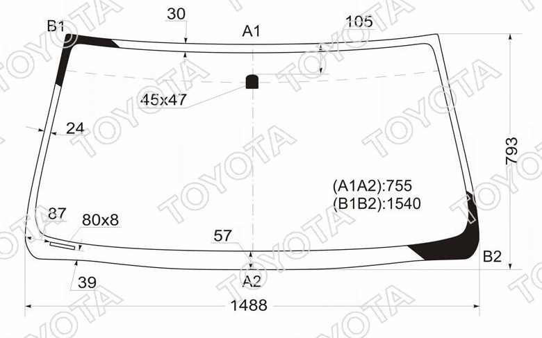 Стекло лобовое TOYOTA LAND CRUISER PRADO 120 02-09 56111-60472