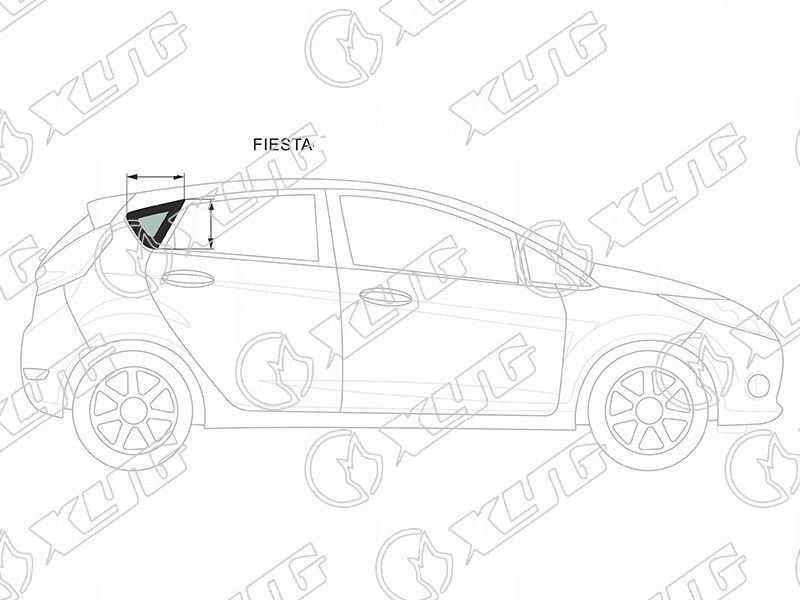 Стекло кузова (собачник) заднее правое FORD FIESTA XYG 121-3 SW/RH