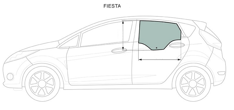 Стекло заднее левое опускное FORD FIESTA XYG 121-5 RD/LH 