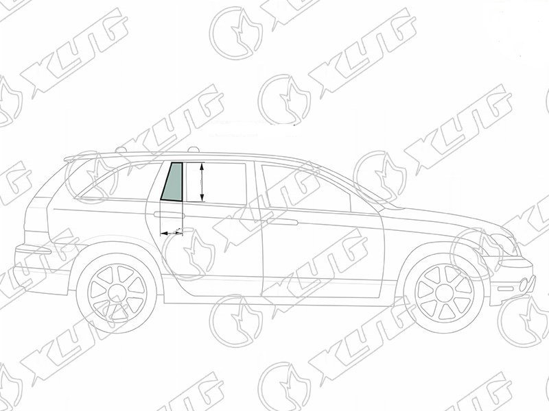 Стекло форточки (уголок) задней правой двери TOYOTA MARK II XYG ZX110-5DSTW RQ/RH 