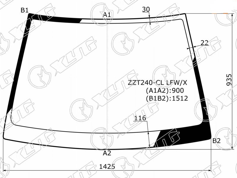 Стекло лобовое TOYOTA PREMIO, ALLION XYG ZZT240-CL LFW/X 