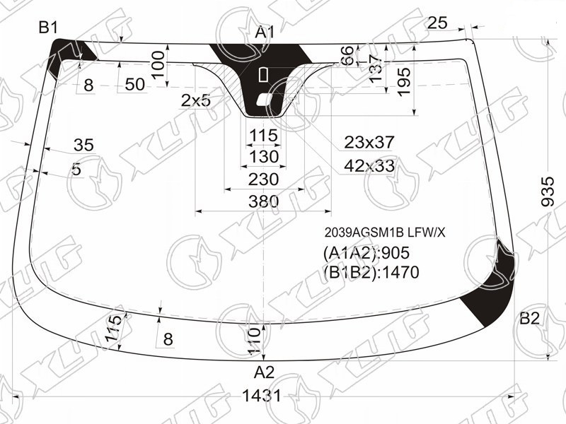 Стекло лобовое ALFA ROMEO 159 XYG 2039AGSM1B LFW/X  