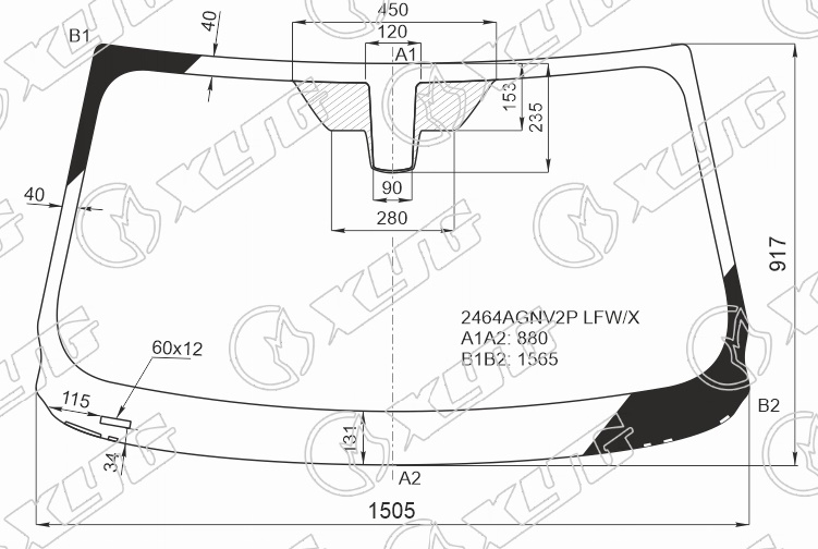 Стекло лобовое BMW X3 XYG 2464AGNV2P LFW/X 