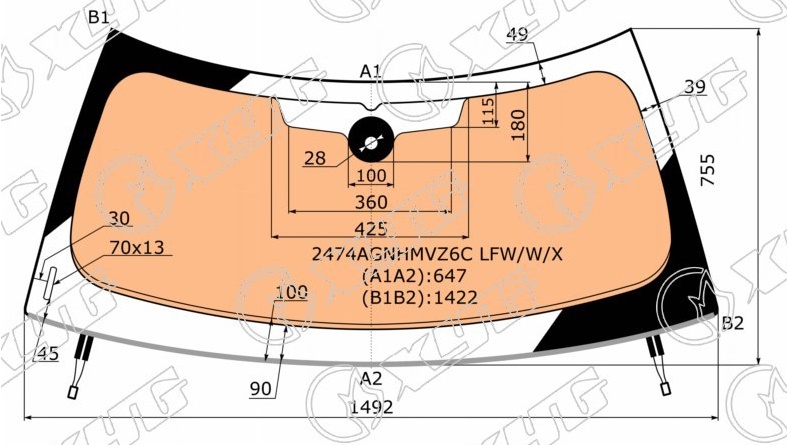 Стекло лобовое MINI COOPER XYG 2474AGNHMVZ6C LFW/W/X 