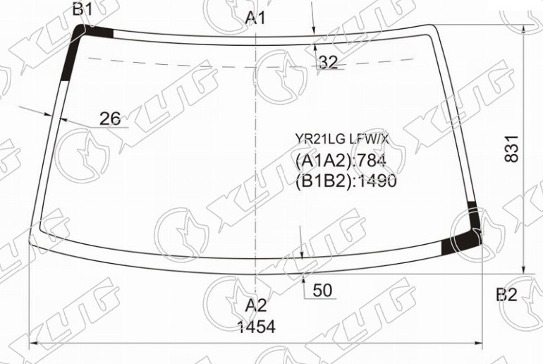 Стекло лобовое TOYOTA TOWNACE, LITEACE XYG YR21LG LFW/X  