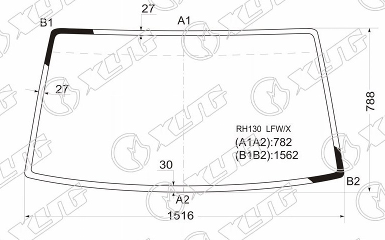 Стекло лобовое TOYOTA HIACE WAGON XYG RH130 LFW/X 