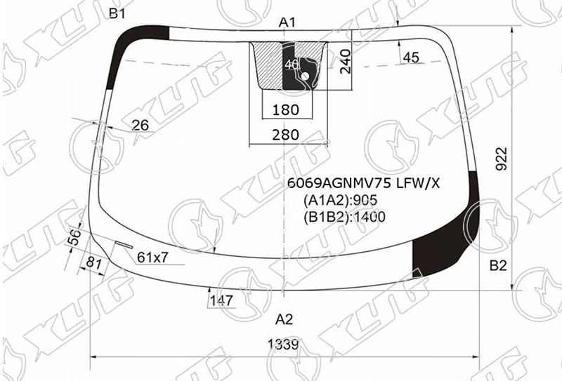 Стекло лобовое NISSAN JUKE XYG 6069AGNMV75 LFW/X 