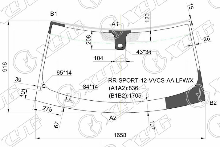 Стекло лобовое LR RANGE ROVER SPORT XYG RR-SPORT-12-VVCS-AA LFW/X 