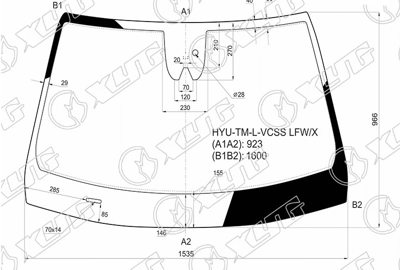 Стекло лобовое HYUNDAI SANTA FE XYG HYU-TM-L-VCSS LFW/X 