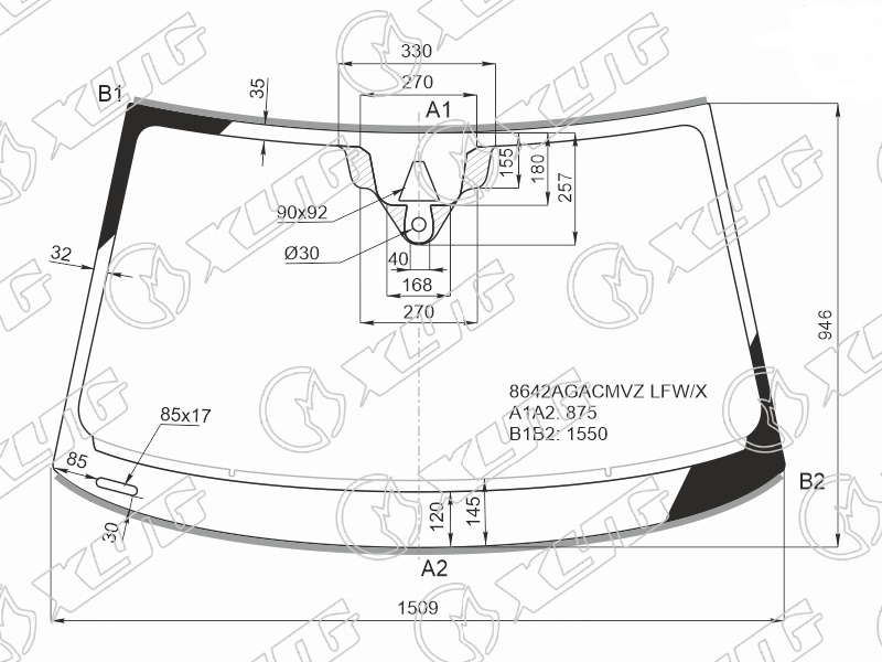 Стекло лобовое AUDI A7 SPORTBACK XYG 8642AGACMVZ LFW/X 