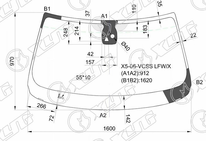 Стекло лобовое BMW X5 XYG X5-06-VCSS LFW/X 