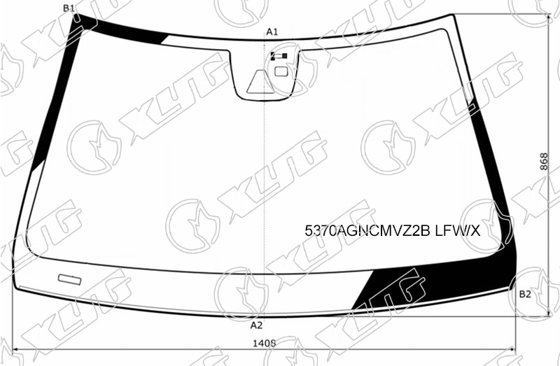 Стекло лобовое MERCEDES E-CLASS XYG 5370AGNCMVZ2B LFW/X