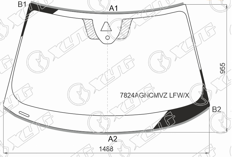 Стекло лобовое SKODA OCTAVIA XYG 7824AGNCMVZ LFW/X 