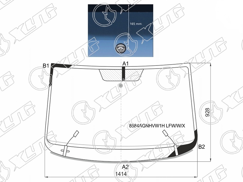 Стекло лобовое VOLKSWAGEN PASSAT XYG 8584AGNHVW1H LFW/W/X 