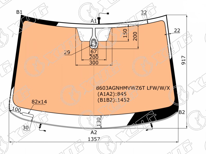 Стекло лобовое VOLKSWAGEN POLO XYG 8603AGNHMVWZ6T LFW/W/X 