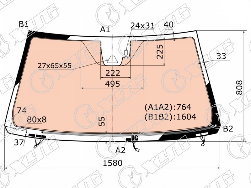 Стекло лобовое с полным обогревом TOYOTA LAND CRUISER, LEXUS LX 570 XYG FJ200-L-VCPSSW LFW/W/X 