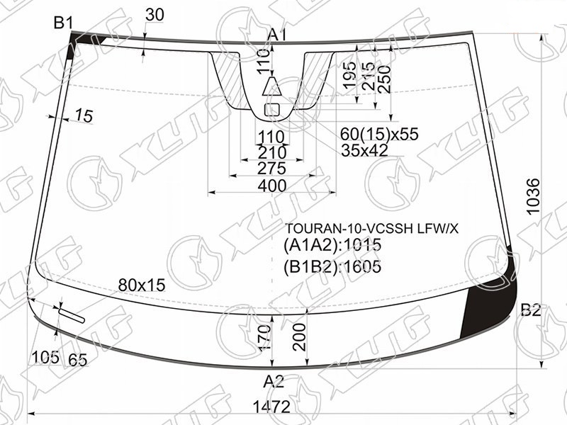 Стекло лобовое VOLKSWAGEN TOURAN XYG TOURAN-10-VCSSH LFW/X 