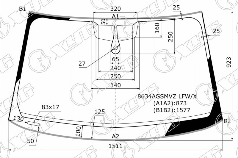 Стекло лобовое AUDI Q5 XYG 8634AGSMVZ LFW/X 